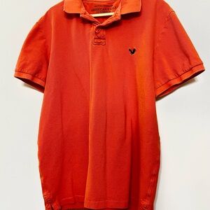 American Eagle Outfitters Vibrant Orange Polo Shirt